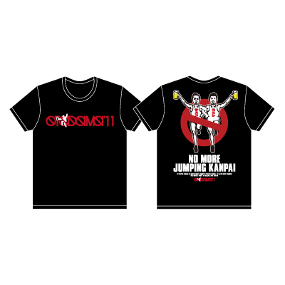 ジャンピング乾杯禁止Tシャツ