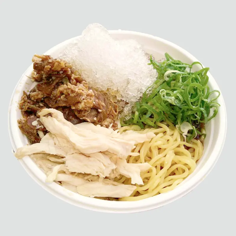 冷しぶっかけラーメン(肉・蒸し鶏、ミックス)