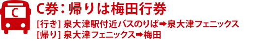 C券：帰りは梅田行券
